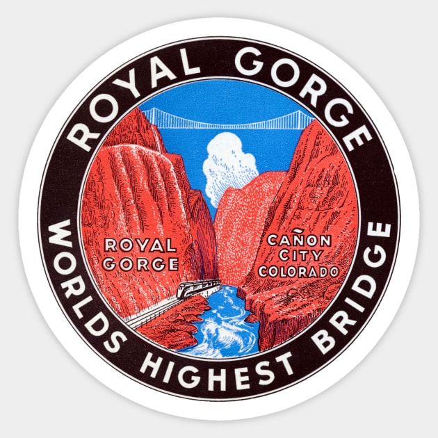 1930's Royal Gorge Bridge Sticker by historicimage